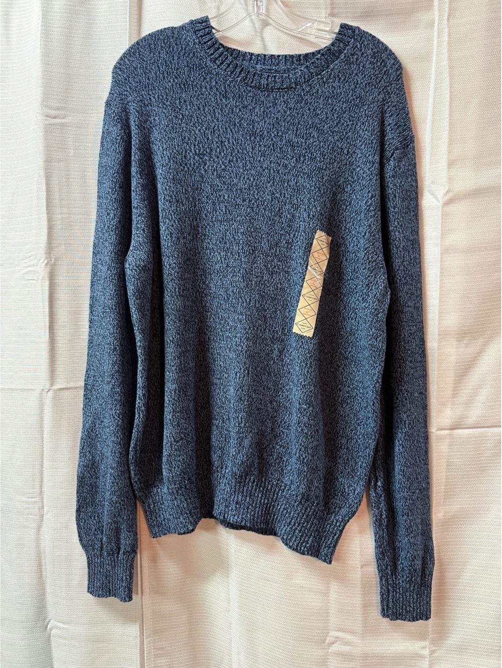 St. John's Bay Men's Classic Cotton Pullover Sweater, Size L, Blue